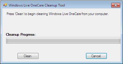 Live OneCare cleanup tool